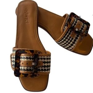 J McLaughlin Alaia Tortoise Buckle Sandals 8 NWT